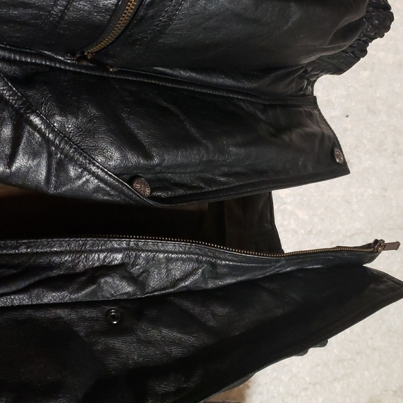 Vintage wilson's 90s bomber leather jacket with zipin vest small pristine condit - Picture 7 of 17